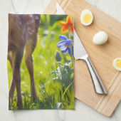 Springtime Fawn Geschirrtuch (Viertel Falte)