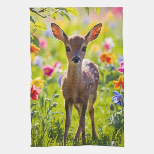 Springtime Fawn Geschirrtuch (Vertikal)