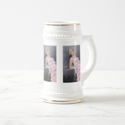 Springtime Flapper Beer Stein Bierglas (VorderseiteRechts)