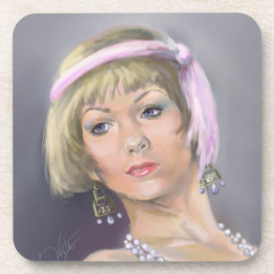 Springtime Flapper Portrait Cork Untersetzer