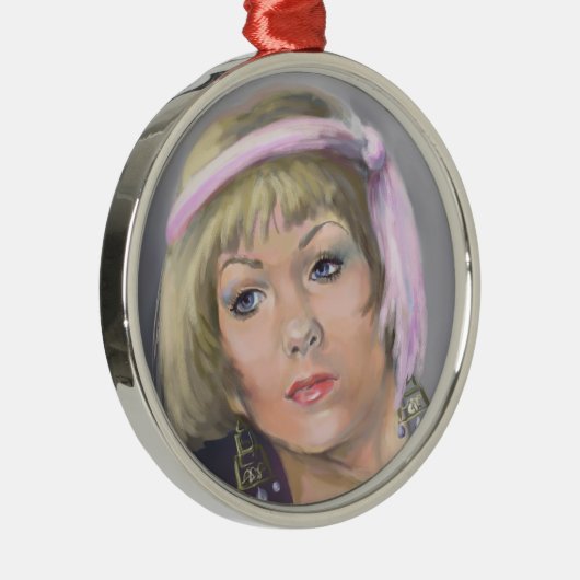 Springtime Flapper Portrait Premium Runde Ornament (Rechts)