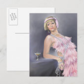 Springtime Flapper Postkarte (Vorne/Hinten)