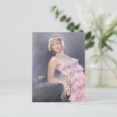 Springtime Flapper Postkarte (Stehend Vorderseite)