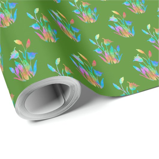 Springtime Floral Clumps Geschenkpapier (Rolleneckpunkt)