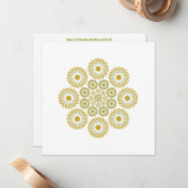 Springtime Floral Note Card, Olive and Gold Mitteilungskarte (Vorderseite/Rückseite Beispiel)