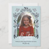 Springtime Floral Osterfoto Karte (Vorderseite)