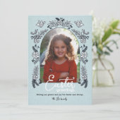 Springtime Floral Osterfoto Karte (Stehend Vorderseite)