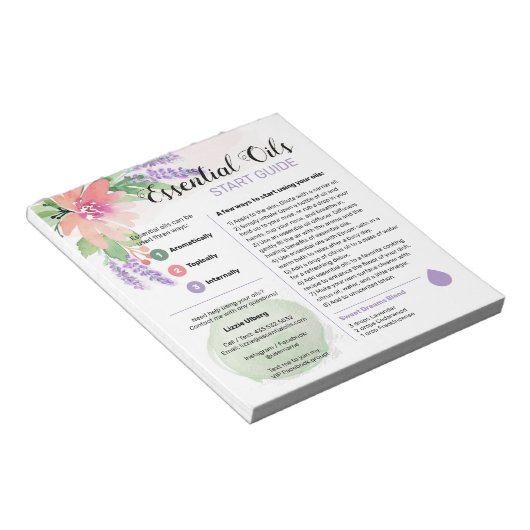 Springtime Floral Wesentlichen al Oils Start Guide Notizblock (angewinkelt)