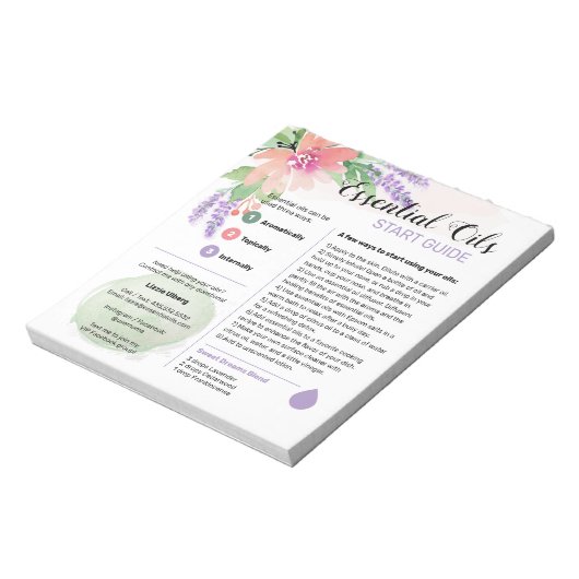 Springtime Floral Wesentlichen al Oils Start Guide Notizblock (Rotiert)