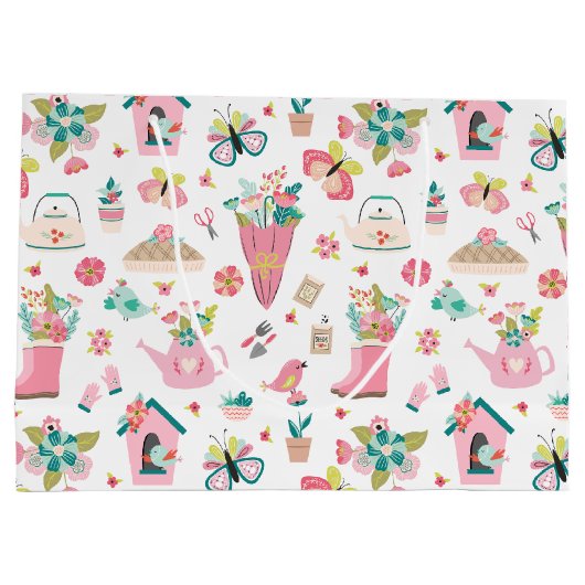 Springtime Garden Große Geschenktüte (Rückseite)