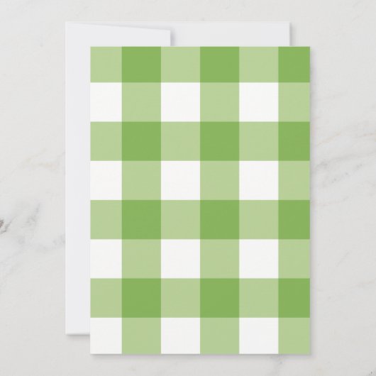 Springtime Gingham & Blooms Baby Shower Theme Einladung (Rückseite)