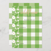 Springtime Gingham & Blooms Baby Shower Theme Einladung (Vorne/Hinten)