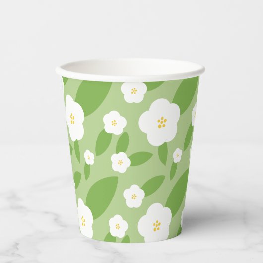 Springtime Gingham & Blooms Baby Shower Theme Pappbecher (Vorderseite)