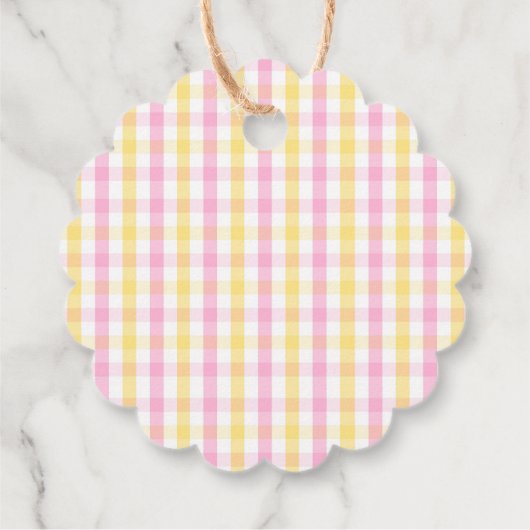 Springtime Gingham Geschenkanhänger (Rückseite)