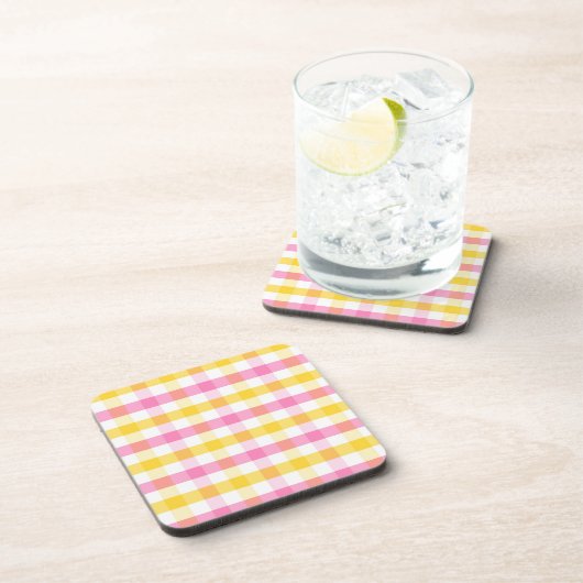 Springtime Gingham Getränkeuntersetzer (Rechte Seite)