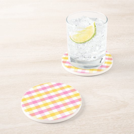 Springtime Gingham Getränkeuntersetzer (Seite)