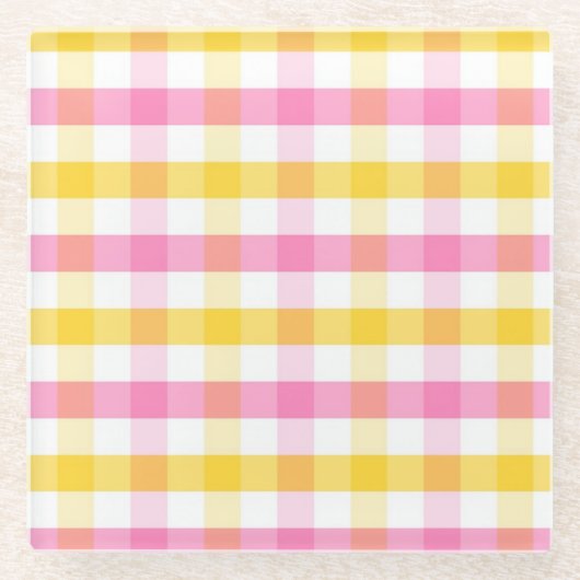 Springtime Gingham Glasuntersetzer (Vorderseite)