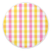 Springtime Gingham Keramikknauf (Vorderseite)