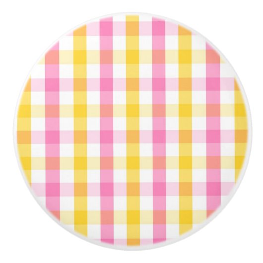 Springtime Gingham Keramikknauf (Vorderseite)