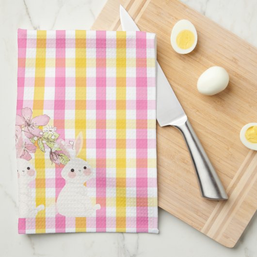 Springtime Gingham Kitchen Handtücher (Viertel Falte)