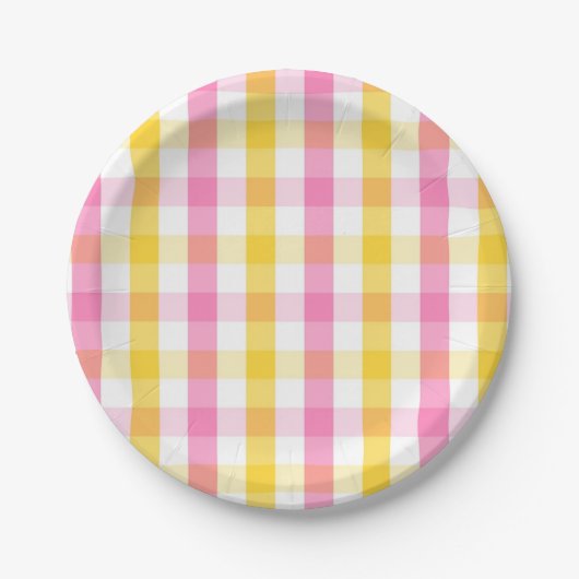 Springtime Gingham Pappteller (Vorderseite)