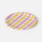 Springtime Gingham Pappteller (Schrägansicht)