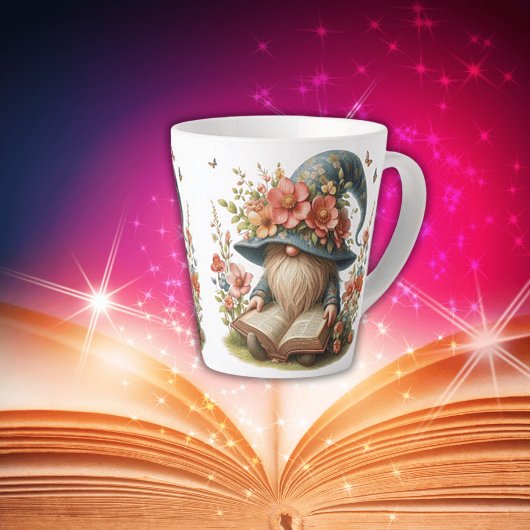 Springtime Gnome Reader Latte-Tasse Milchtasse
