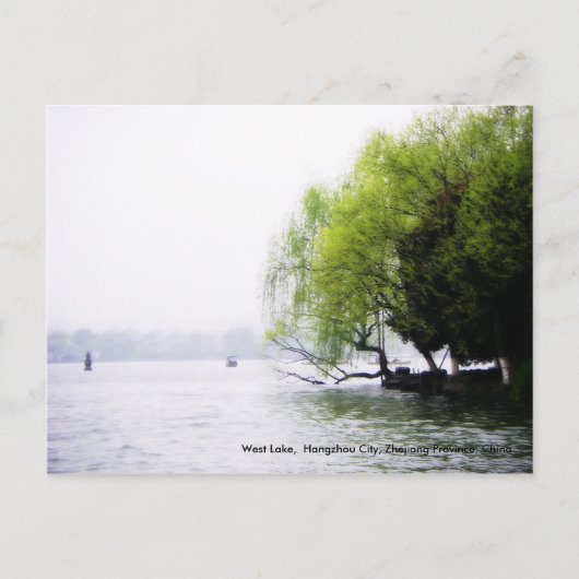 Springtime Greetings/West Lake, China Postkarte (Vorderseite)