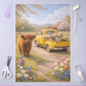 Springtime Highland Cow  Seidenpapier (Basteln)