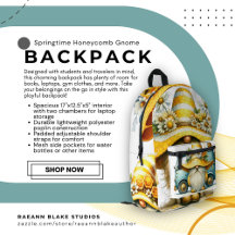 Springtime Honeycomb Gnome Custom Backpack