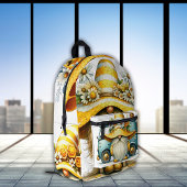 Springtime Honeycomb Gnome Custom Backpack Bedruckter Rucksack