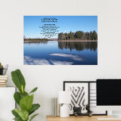 Springtime Icy River scene with serenity prayer Poster (Heimbüro)