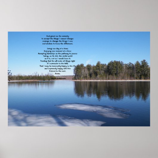 Springtime Icy River scene with serenity prayer Poster (Vorne)