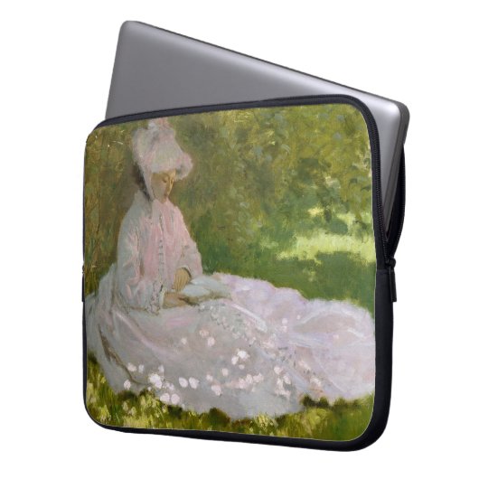 Springtime, Impressionist Portrait, Claude Monet Laptopschutzhülle (Vorderseite Links)