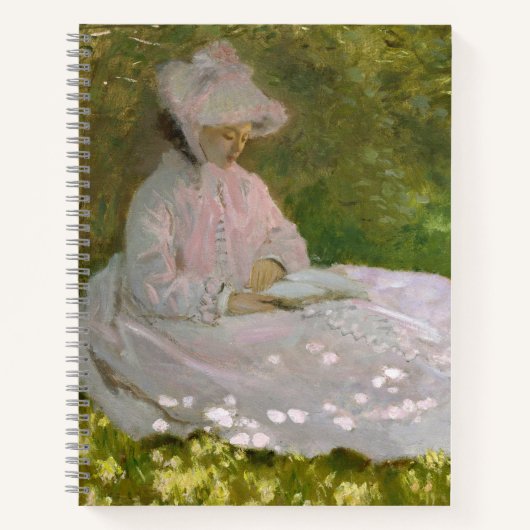Springtime, Impressionist Portrait, Claude Monet Notizblock (Vorderseite)