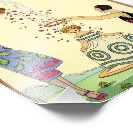 Springtime in Frankreich Art Deco Fotodruck (Ecke)