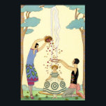 Springtime in Frankreich Art-Deco-Poster Poster<br><div class="desc">Springtime in Frankreich Art Deco Poster. Frühling (Le Printemps) Art Deco Illustration von Georges Barbier. Eine von Georges Barbiers schöner Saison-Illustrationen. Im Frühjahr präsentieren sich zwei junge Deko-Fashion-Frauen, die ein kleines Blume-Mädchen in Rose-Blättern und eine Blume-Krone vor einem streaming-Springbrunnen kleiden. Ein großartiges Geschenk für die Fans von Georges Barbier, Art...</div>