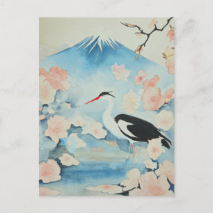 "Springtime in Japan" von englischer Künstlerin, M Feiertagspostkarte