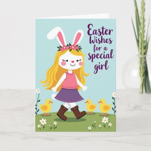 Springtime Joy Girl And Bird Card Karte (Vorderseite)