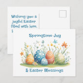 Springtime Joy & Ostersegnung Postkarte (Vorne/Hinten)