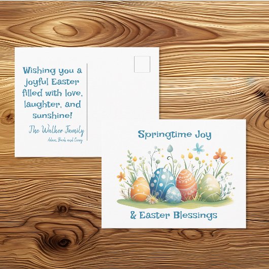 Springtime Joy & Ostersegnung Postkarte
