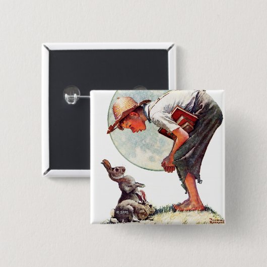 Springtime, Junge 1935 mit Häschen Button (Vorne & Hinten)