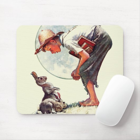 Springtime, Junge 1935 mit Häschen Mousepad (Mit Mouse)