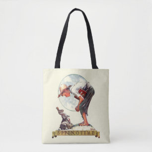 Springtime, Junge 1935 mit Häschen Tasche