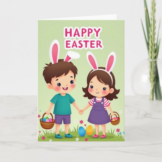 Springtime Kids Celebration Card Karte (Vorderseite)