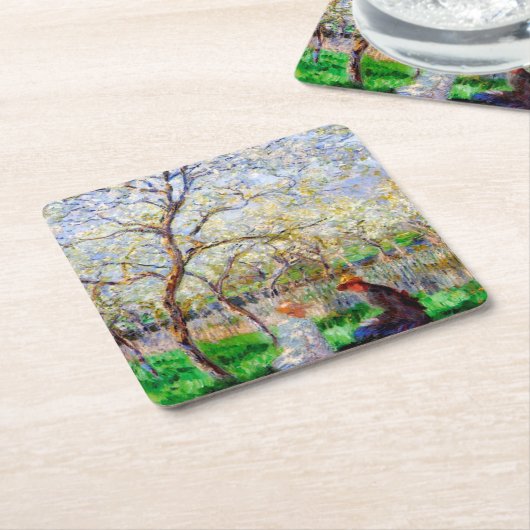 Springtime, Monet Rechteckiger Pappuntersetzer (angewinkelt)