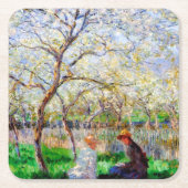 Springtime, Monet Rechteckiger Pappuntersetzer (Vorderseite)