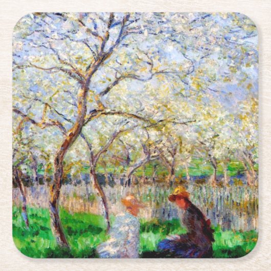 Springtime, Monet Rechteckiger Pappuntersetzer (Vorderseite)