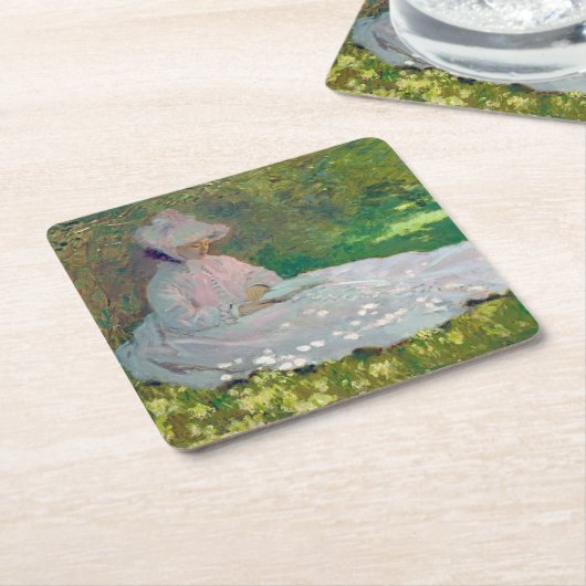Springtime, Monet Rechteckiger Pappuntersetzer (angewinkelt)