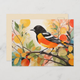 Springtime Nature's Charm Bird Baltimore Oriole Postkarte